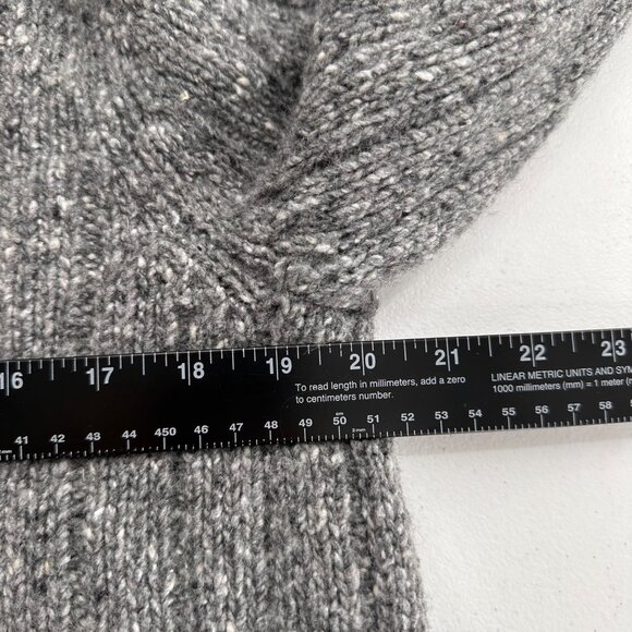 Vtg Express Gray Cable Knit Wool Blend Sweater L Crewneck Warm Coastal Y2K Retro - Picture 3 of 10